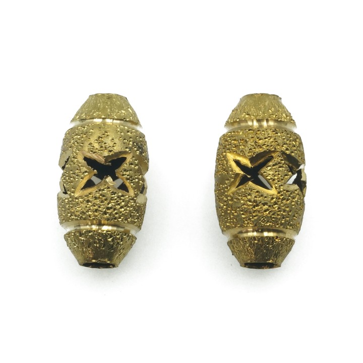 Oval perforado 8x15 mm de laton para collar y pulsera