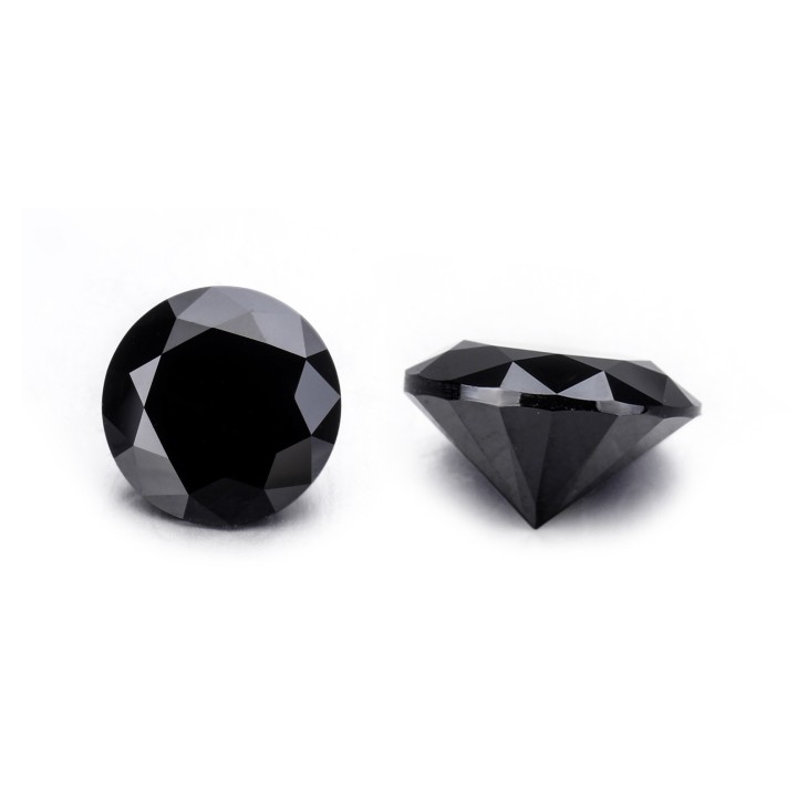 Black Gema Moissanite Redonda 6.5mm (1 Ct) C/certificado