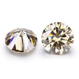 Champagne Gema Moissanite Redonda 6.5mm (1 Ct) C/certificado