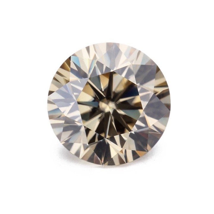 Champagne Gema Moissanite Redonda 6.5mm (1 Ct) C/certificado