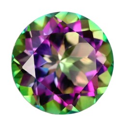 Mystic Topaz Gema Moissanite Redonda 6.5mm(1 Ct) Certificado