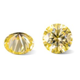 Yellow Gema Moissanite Redonda 6.5mm (1 Ct) C/certificado