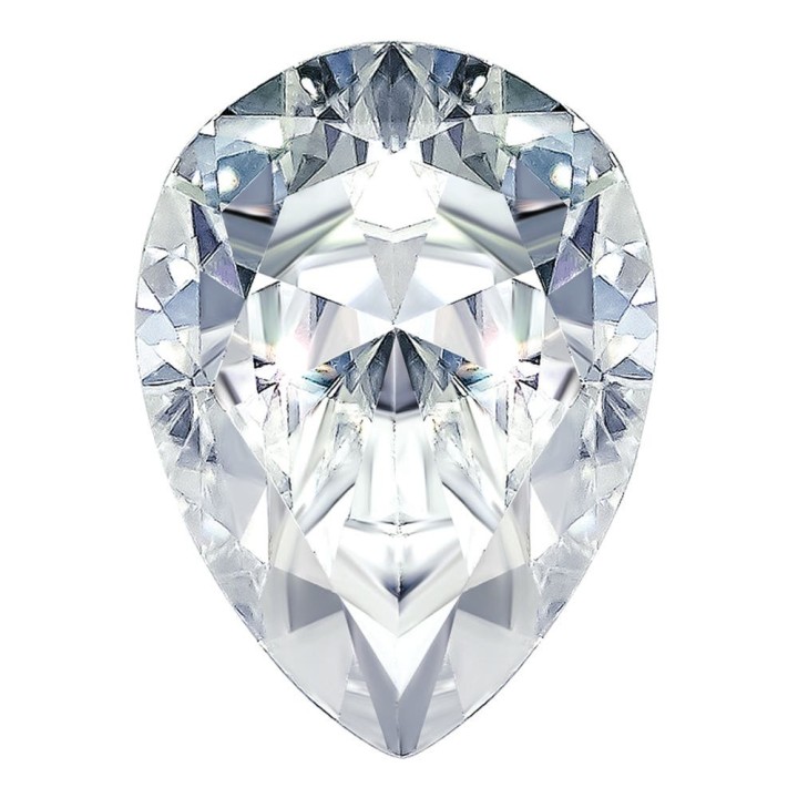 Gota Gema Moissanite 5x8mm (1 Ct) Color D C/certificado