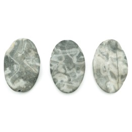 Piedra Natural 20x30mm Oval Black white casper
