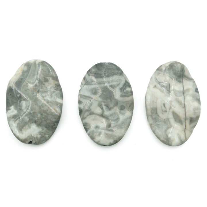 Piedra Natural 20x30mm Oval Black white casper