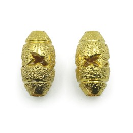 Oval perforado 8x15 mm de laton para collar y pulsera