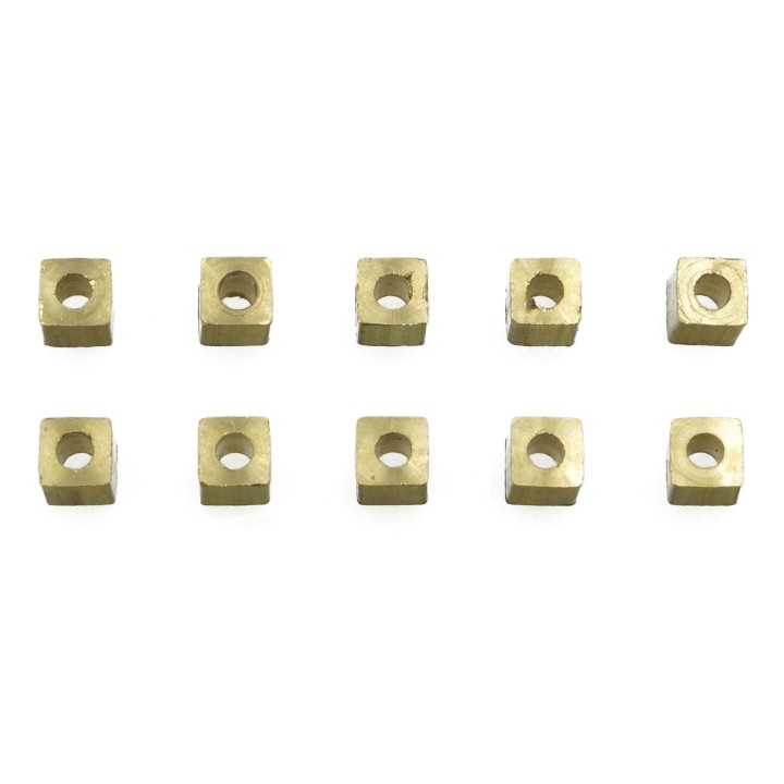 Cubo perforado 3 mm de laton para collar y pulsera