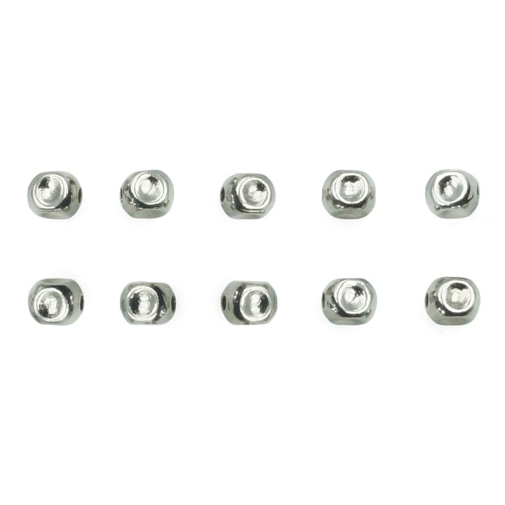 Cubo perforado 3 mm de laton para collar y pulsera
