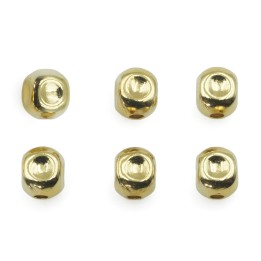 Cubo perforado 6 mm de laton para collar y pulsera