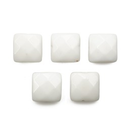 Piedra Natural 12mm Cuadro Facetado Syn White