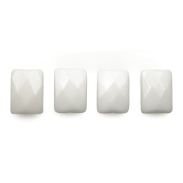 Piedra Natural 14x10mm Rectangulo Facetado Syn White Agate