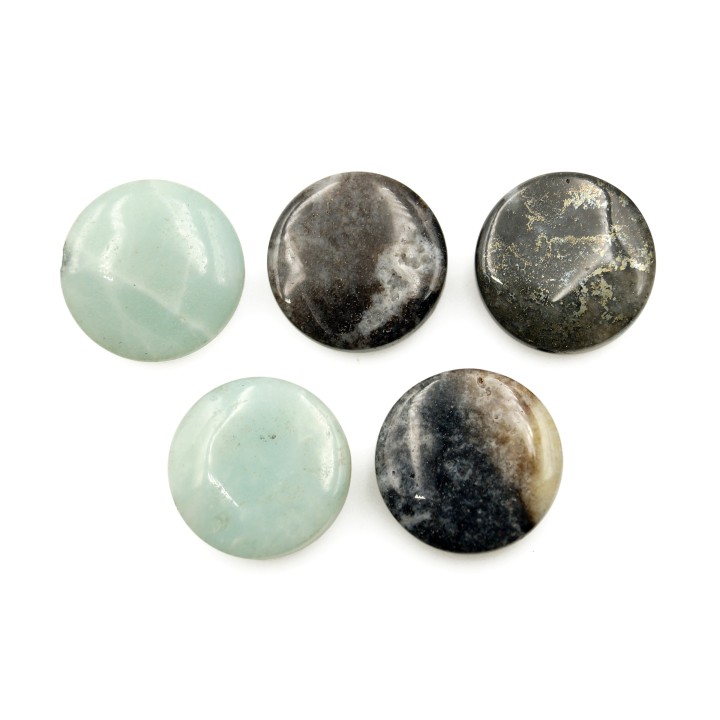 Piedra Natural 14mm Luneta Black Gold Amazonite