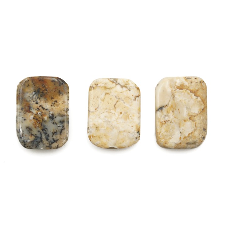 Piedra Natural 19x13mm Rectangulo Brioche Agate