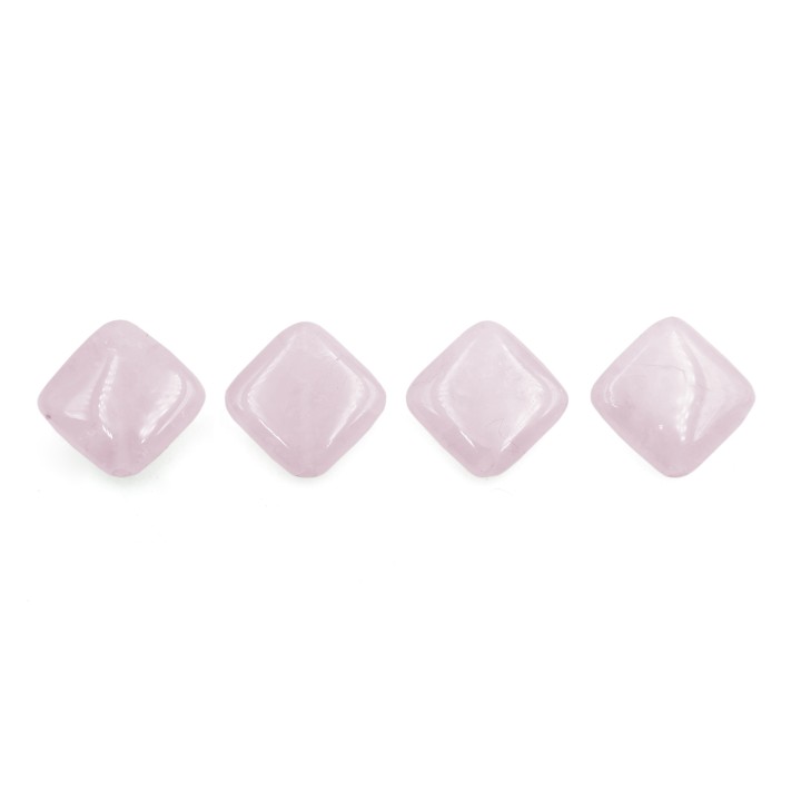 Piedra Natural 14mm Rombo Rosa Quartz