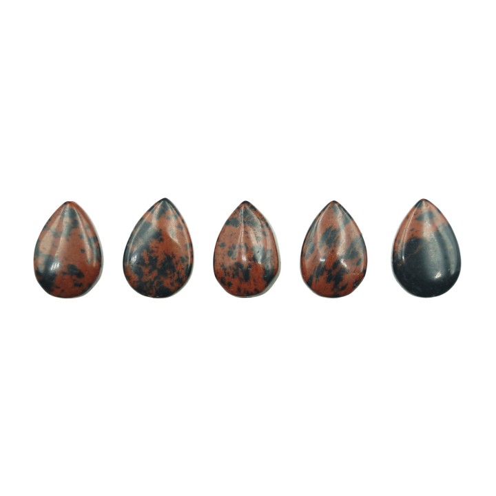Piedra Natural 8x12x5mm Lagrima Plana Mahogany