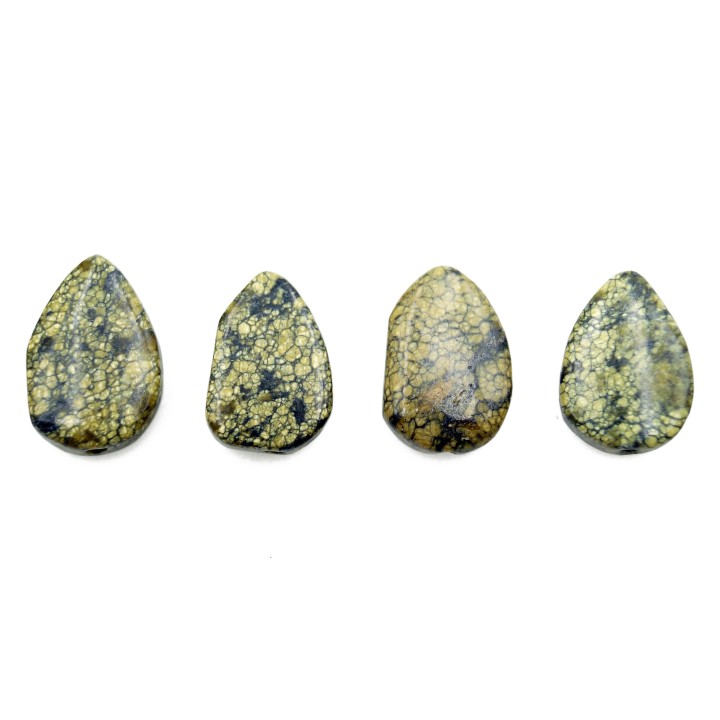Piedra Natural 8x12x4mm Lagrima Plana Piel de Serpiente