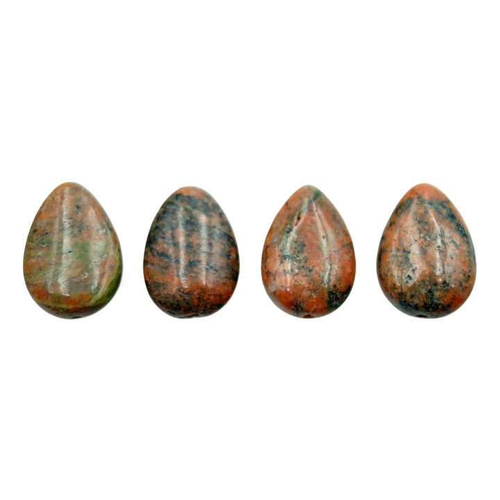 Piedra Natural 10x15x5mm Lagrima Plana Epidot