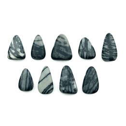 Piedra Natural 8x14mm Lagrima Plana Black Picaso