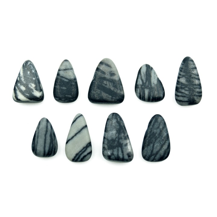 Piedra Natural 8x14mm Lagrima Plana Black Picaso