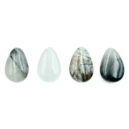Piedra Natural 10x15x5mm Lagrima Plana Black Rutilated Quartz