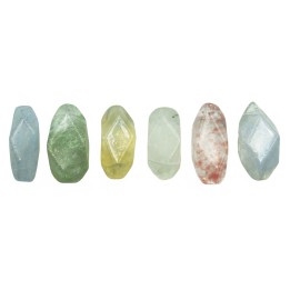 Piedra Natural 12x28mm Ovoide Deforme Multicolor