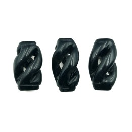 Piedra Natural 15x25x10mm Barril Plano Black Obsidiana