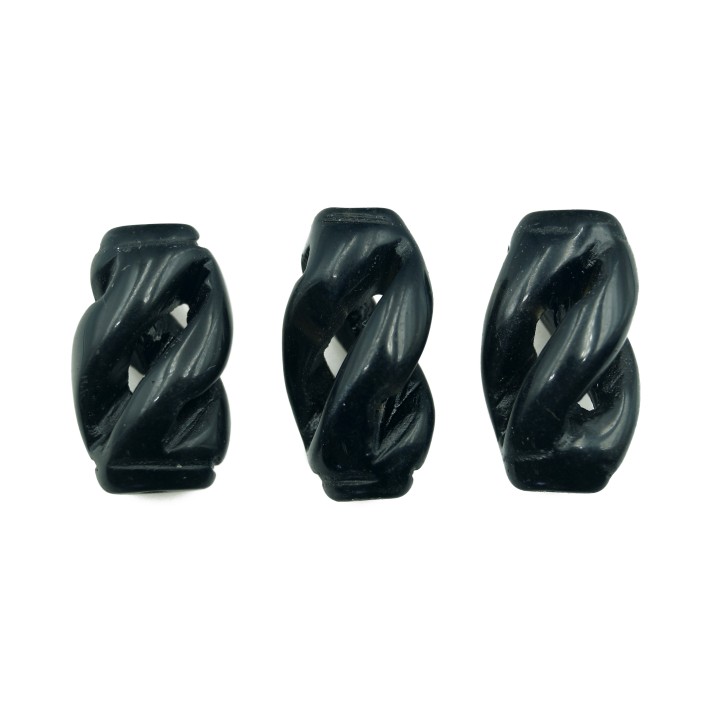 Piedra Natural 15x25x10mm Barril Plano Black Obsidiana