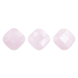 Piedra Natural 20mm Rombo Facetado Rosa Quartz