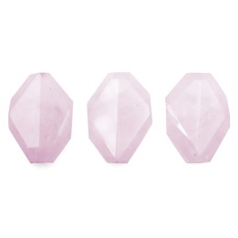 Piedra Natural 30x20mm Rombo Plano Facetado Rosa Quartz