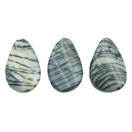 Piedra Natural 16x25x6mm Lagrima Ondulada Black Picaso