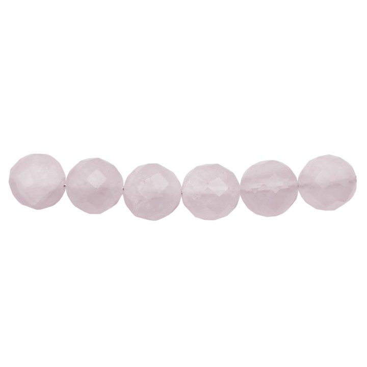 Piedra Natural 10mm Bola Facetada Rosa Quartz