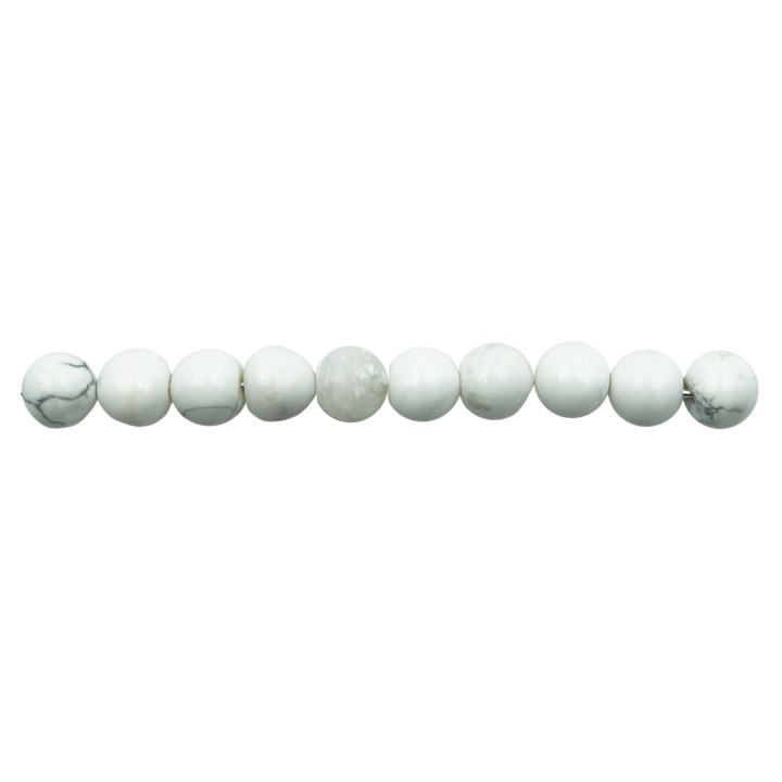 Piedra Natural 6mm Bola White Howlite