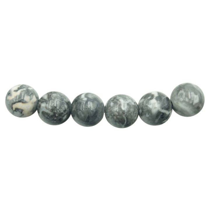 Piedra Natural 10mm Bola Black White Jasper