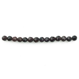 Piedra Natural 4mm Bola Facetada Brown and Garnet
