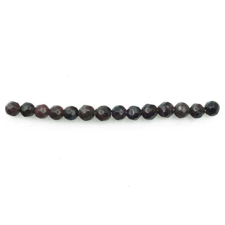 Piedra Natural 4mm Bola Facetada Brown and Garnet