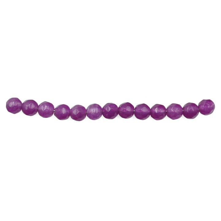 Piedra Natural 4mm Bola Facetada Fucsia