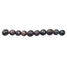 Piedra Natural 6mm Bola Facetada Brown and Garnet