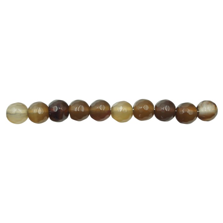 Piedra Natural 6mm Bola Facetada Dark Agate