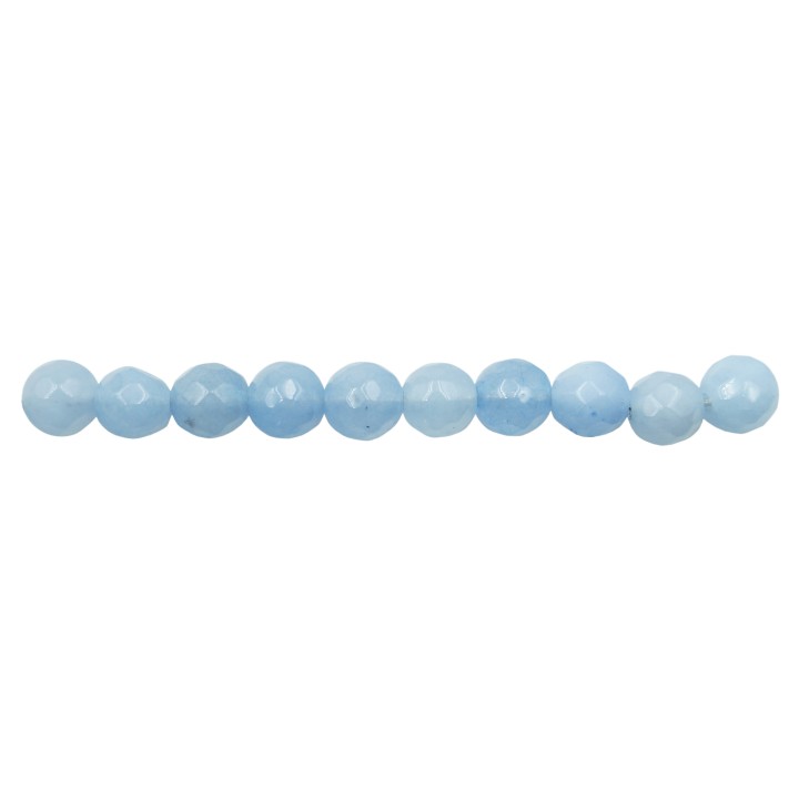 Piedra Natural 6mm Bola Facetada Aqua