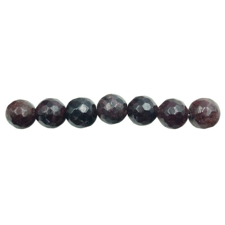 Piedra Natural 8mm Bola Facetada Brown and Garnet