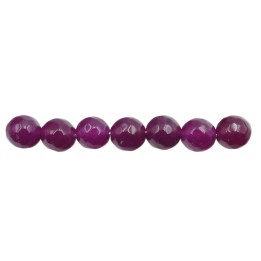 Piedra Natural 8mm Bola Facetada Fucsia