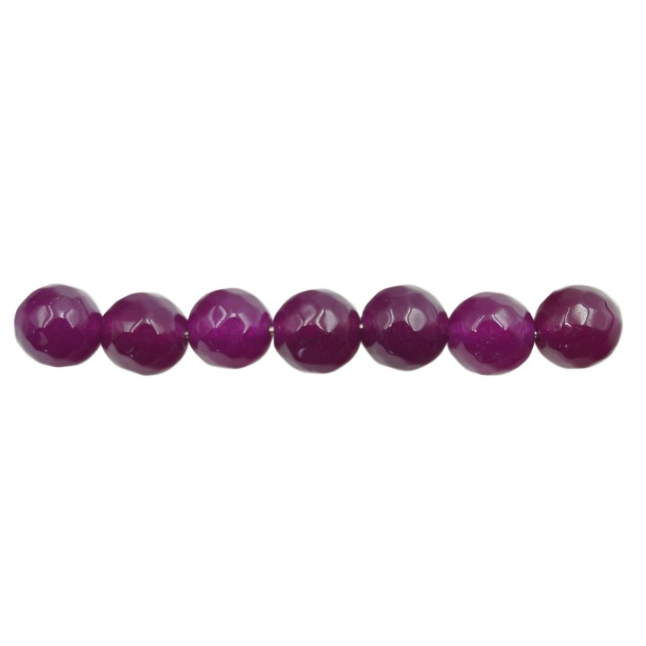 Piedra Natural 8mm Bola Facetada Fucsia