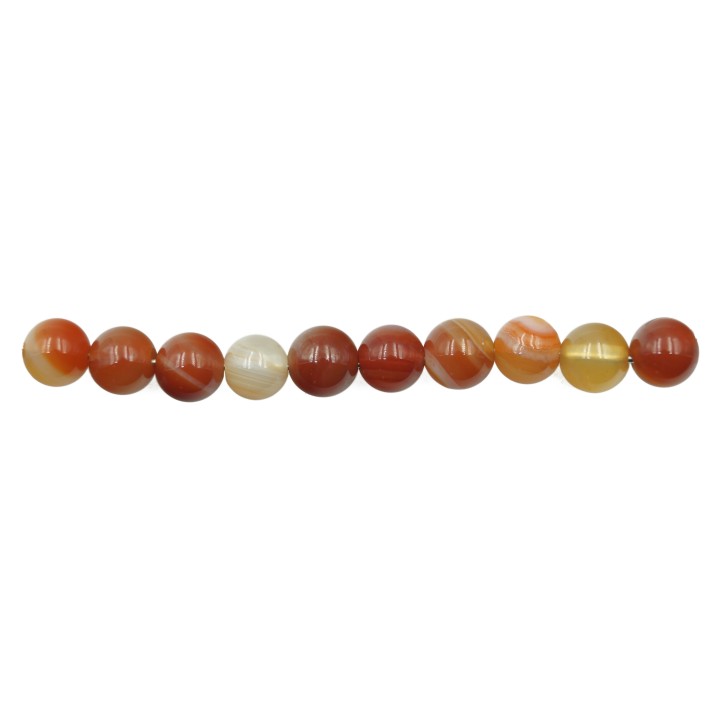 Piedra Natural 6mm Bola Red White Agate