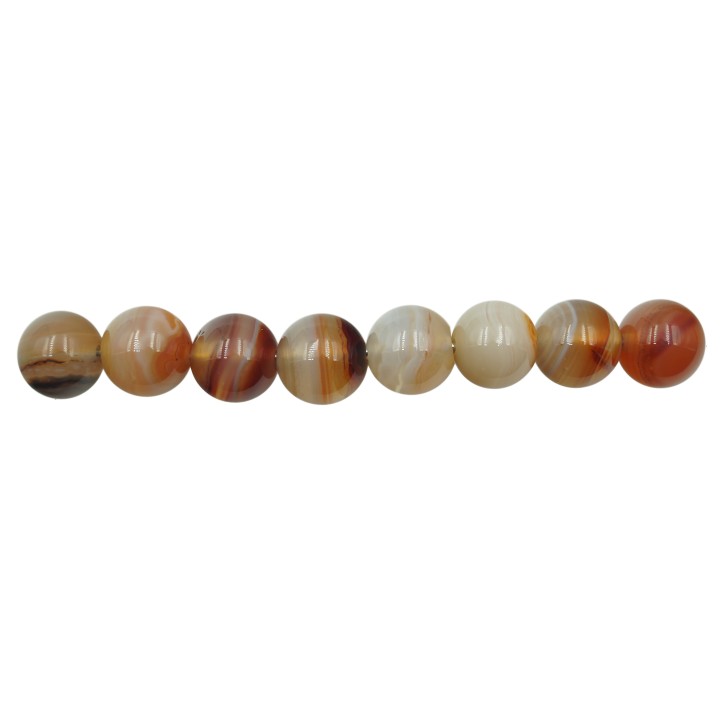 Piedra Natural 8mm Bola Red White Agate