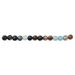 Piedra Natural 4mm Bola Facetada Multicolor con Rosa