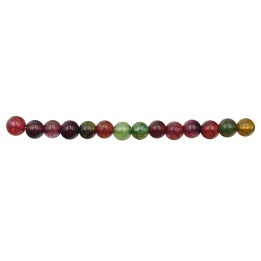 Piedra Natural 4mm Bola Multicolor con Rosa Obscuro