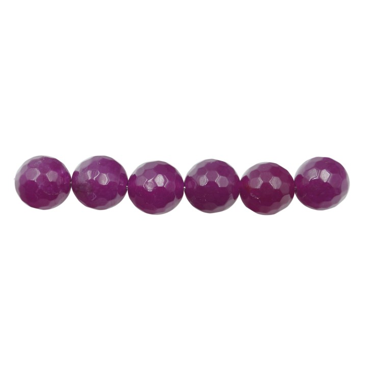 Piedra Natural 10mm Bola Facetada Fucsia
