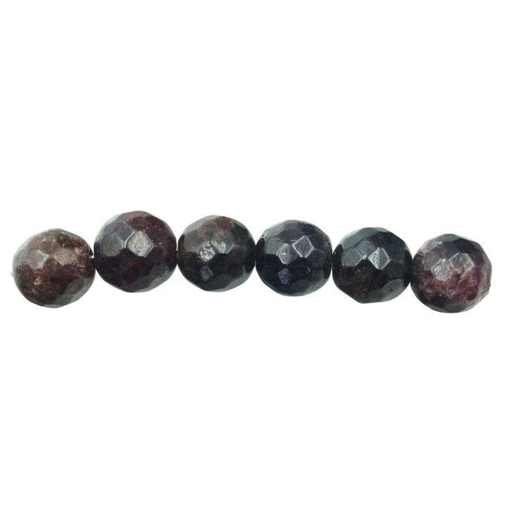 Piedra Natural 10mm Bola Facetada Brown and Garnet