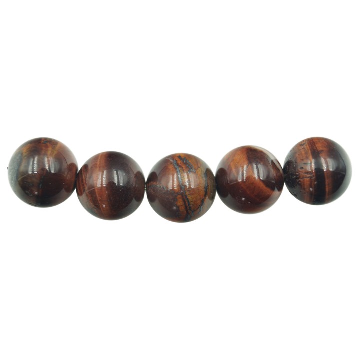 Piedra Natural 12mm Bola Ojo de Tigre Red