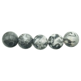 Piedra Natural 12mm Bola Black White Jasper